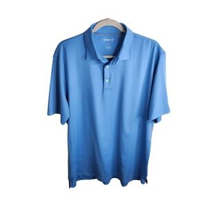 Johnnie-O Birdie Prep Performance Golf Polo Shirt‎ Men's Large Neptune Blue